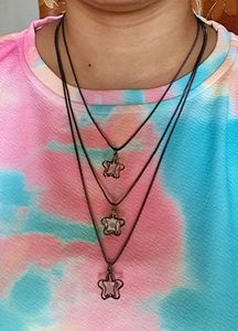Black 3 Layered Star Necklace