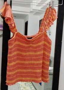 Striped Orange Tank Top