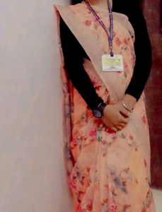 Floral saree with readymade blouse