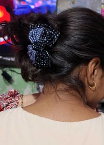 Beaded Bow Hair Clip