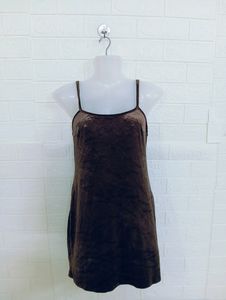 VELVET SOFT BROWN Mini dress