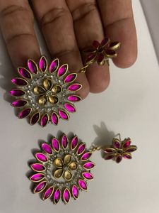 Pink Flower Earrings