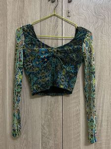 Patterned Long Sleeve Top