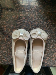 MAX Girl's Glitter Bow Flats - Size 23