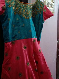 Teal Embellished Kurti Top