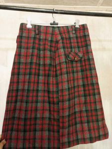 Vintage Plaid Wool Skirt