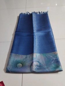 Blue Printed softy saree...