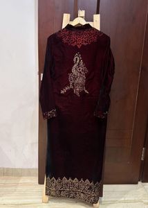 Velvet Stone Work Lehenga Choli Set
