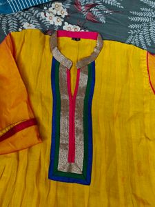 Yellow Embroidered Kurta Set
