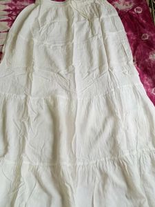 White Tiered Maxi Skirt