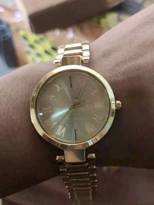 Watch And Bracelet Combo- Golden