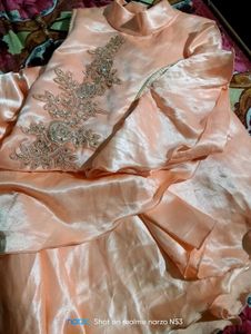 Elegant Ethnic Peach Gown 🎀