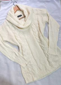 B2G2 🎁 Pinterest Cream Knit Cowl Neck Sweater C