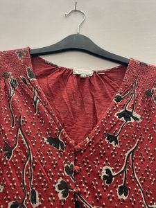 Maroon Printed Top