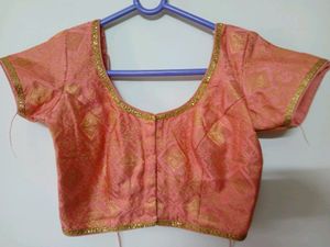 Pink & Gold Sari Blouse