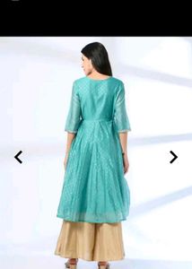 Aqua Anarkali Kurta with Palazzo