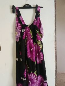 Sleeveless Purple Colour Frock Suit