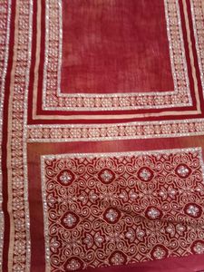 Red Plain Party wear saree