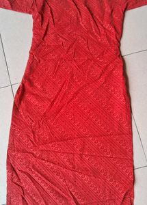 Red Patterned Kurti