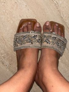 White Mirror Work Flats