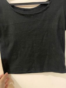 Black casual Crop