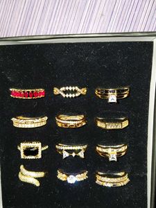 Assorted Gold and Rose Tone Ring Se