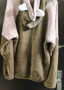 Cute Plush Bunny Hoodie And Lower