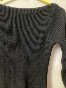 Black &amp; White Striped Knit Dress