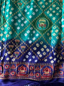 Pure Silk Saree with Bandhani &amp; Elephant Motifs