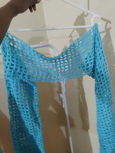 Light Blue Crochet Sleeves