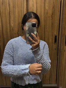 Cute Light Blue Knit Sweater