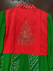 Ethenic Bandhej Gown. (New Year Sale)