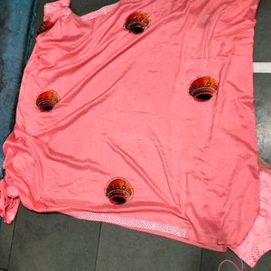 Peach Colour Saree