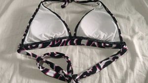 Animal Print Halter Bikini Top