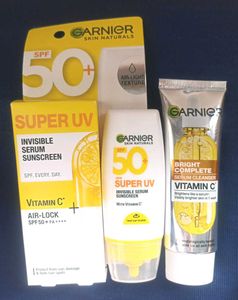 (Sunscreen + Face wash) Garnier Skin Set