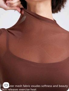 Brown Mesh Top