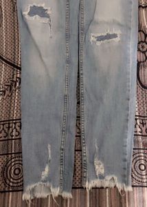 Distressed Hem Jeans