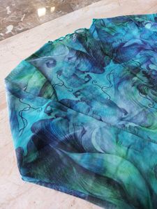 Sheer Blue &amp; Green Top