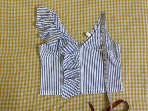 H&amp;M Striped Ruffle Tank Top Bust 36