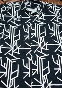 Abstract Black & White Button-Down Shirt