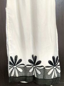 White Embroidered Designer Slit Kurta