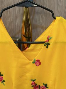 Yellow Floral Top/short Dress