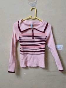 Polo Neck Sweater Top