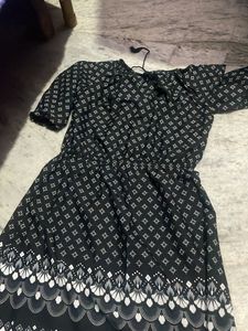 Black &amp; White Patterned Dress
