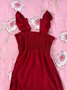 Red Ruffle Mini Dress