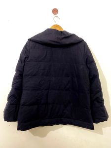 Navy Blue High Collar Puffer Jacket