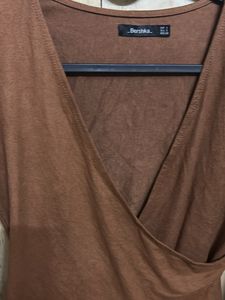 Bershka Brown Top - Size S