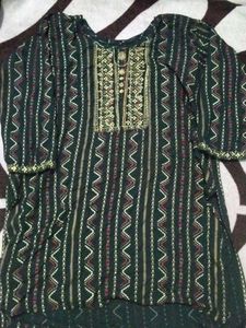 Embroidered short kurti (twice used)