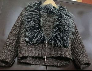 Mauve Color & Grey Crop Sweater For 38 Bust