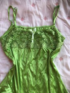 Green Lace Slip Dress